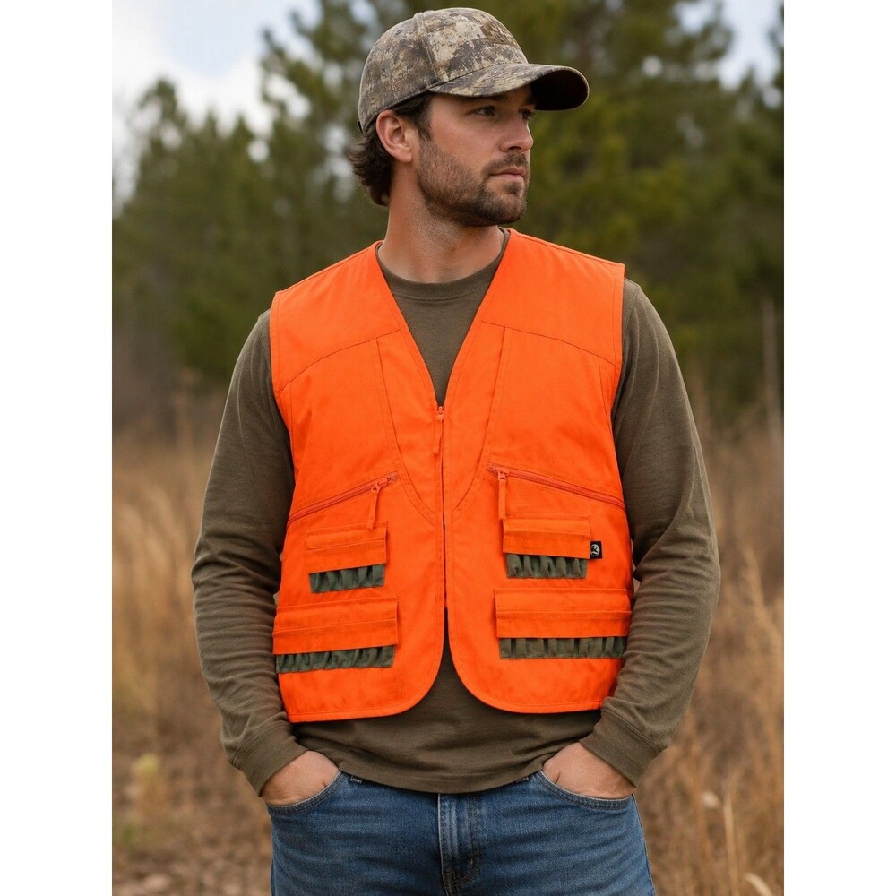 Guide Series Men's Blaze Orange Hunting Vest 2XL - Shell Holder Shooting Vest -